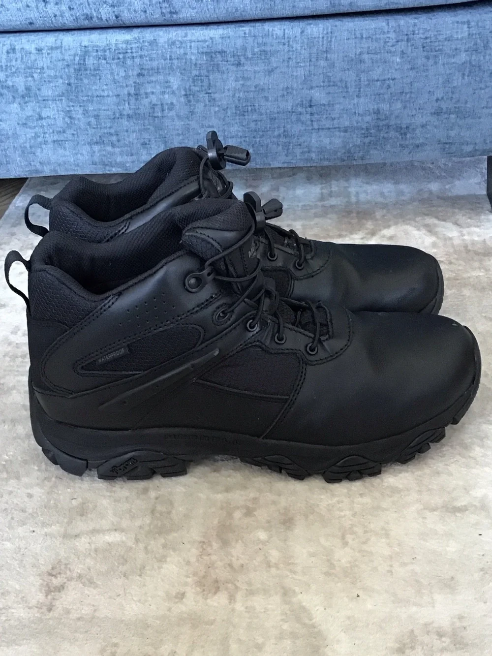 Merrell Men’s Moab 3 Black Tactical Work Boots with Quick-Lace
